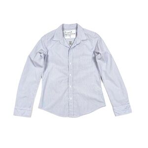 Frank & Eileen Barry Shirt Blouse Womens S - Pinstripe Blue/White